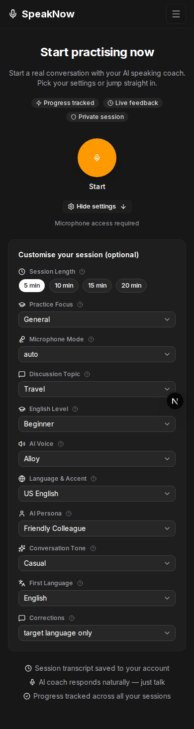 Change Settings panel on mobile